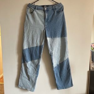 Wide Leg Patchwork Jeans